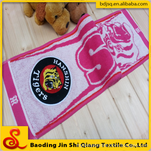 wholesale high quality export to japan yarn dyed pink color cotton wiping the sweat towels gym towel